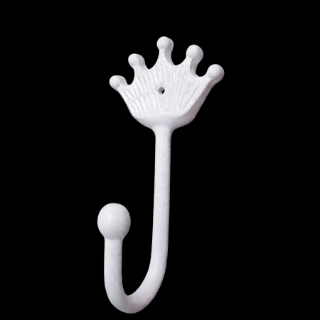 Handcrafted Gold Metal Crown Wall Hook Decorative Storage